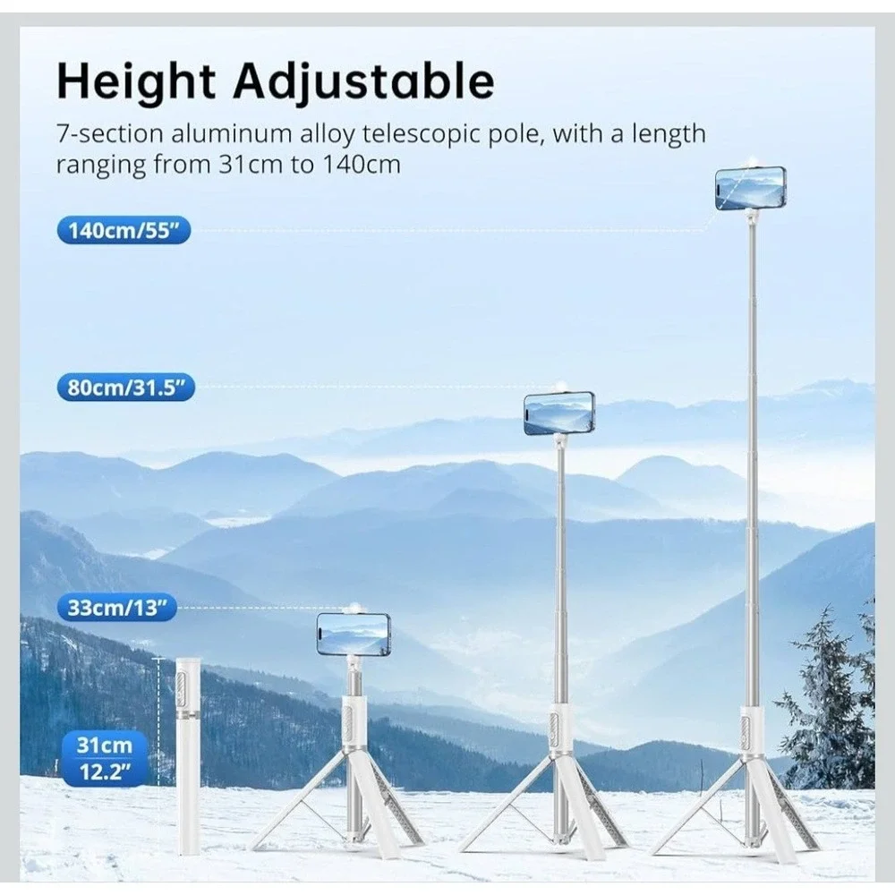 Syncwire 1.4 M Selfie Stick Tripod With Wireless Remote, Shutter White Brand New
